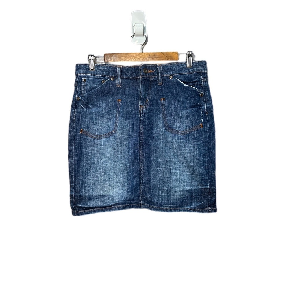 l.e.i. Denim Mini Skirt Womens Size‎ 7 Blue Excellent Dark Wash Y2K Jean